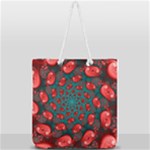 Fractal Red Spiral Abstract Art Full Print Rope Handle Tote (Large)