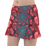 Fractal Red Spiral Abstract Art Classic Tennis Skirt