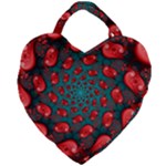 Fractal Red Spiral Abstract Art Giant Heart Shaped Tote