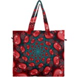 Fractal Red Spiral Abstract Art Canvas Travel Bag