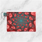 Fractal Red Spiral Abstract Art Canvas Cosmetic Bag (Medium)