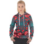 Fractal Red Spiral Abstract Art Women s Overhead Hoodie