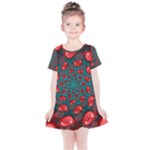 Fractal Red Spiral Abstract Art Kids  Simple Cotton Dress
