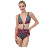 Fractal Red Spiral Abstract Art Tied Up Two Piece Swimsuit