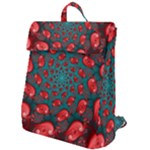 Fractal Red Spiral Abstract Art Flap Top Backpack