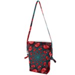 Fractal Red Spiral Abstract Art Folding Shoulder Bag