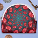 Fractal Red Spiral Abstract Art Horseshoe Style Canvas Pouch