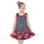 Fractal Red Spiral Abstract Art Kids  Summer Dress
