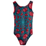 Fractal Red Spiral Abstract Art Kids  Cut-Out Back One Piece Swimsuit