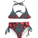 Fractal Red Spiral Abstract Art Kids  Classic Bikini Set
