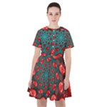 Fractal Red Spiral Abstract Art Sailor Dress