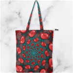 Fractal Red Spiral Abstract Art Double Zip Up Tote Bag