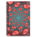 Fractal Red Spiral Abstract Art 5.5  x 8.5  Notebook