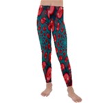 Fractal Red Spiral Abstract Art Kids  Lightweight Velour Leggings
