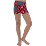 Fractal Red Spiral Abstract Art Kids  Lightweight Velour Yoga Shorts