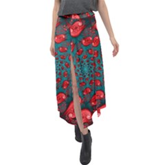 Velour Split Maxi Skirt 