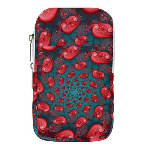 Fractal Red Spiral Abstract Art Waist Pouch (Small) from ArtsNow.com