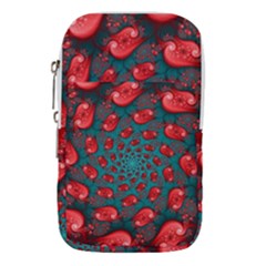 Fractal Red Spiral Abstract Art Waist Pouch (Small) from ArtsNow.com