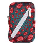 Fractal Red Spiral Abstract Art Belt Pouch Bag (Small)