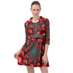 Fractal Red Spiral Abstract Art Mini Skater Shirt Dress