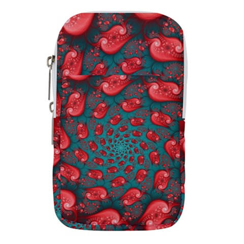 Fractal Red Spiral Abstract Art Waist Pouch (Large) from ArtsNow.com