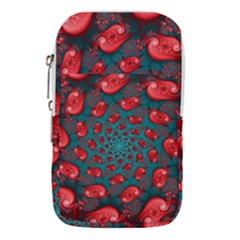Fractal Red Spiral Abstract Art Waist Pouch (Large) from ArtsNow.com