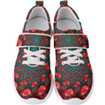 Fractal Red Spiral Abstract Art Men s Velcro Strap Shoes