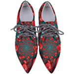 Fractal Red Spiral Abstract Art Pointed Oxford Shoes