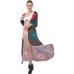 Fractal Red Spiral Abstract Art Maxi Chiffon Beach Wrap