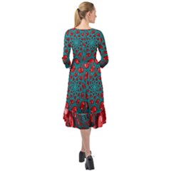 Ruffle End Midi Chiffon Dress 