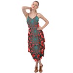 Fractal Red Spiral Abstract Art Layered Bottom Dress