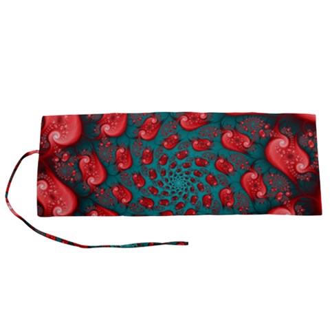 Fractal Red Spiral Abstract Art Roll Up Canvas Pencil Holder (S) from ArtsNow.com