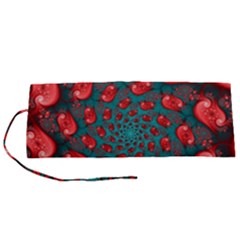 Fractal Red Spiral Abstract Art Roll Up Canvas Pencil Holder (S) from ArtsNow.com