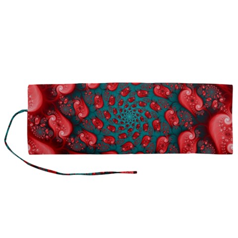 Fractal Red Spiral Abstract Art Roll Up Canvas Pencil Holder (M) from ArtsNow.com