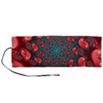 Fractal Red Spiral Abstract Art Roll Up Canvas Pencil Holder (M)