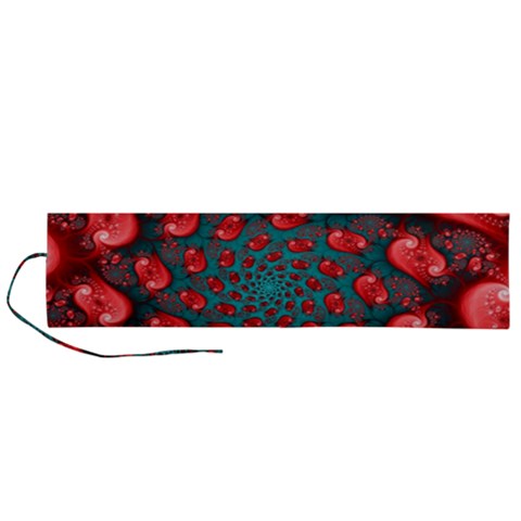 Fractal Red Spiral Abstract Art Roll Up Canvas Pencil Holder (L) from ArtsNow.com
