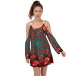 Fractal Red Spiral Abstract Art Boho Dress