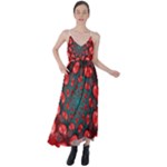 Fractal Red Spiral Abstract Art Tie Back Maxi Dress