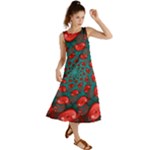 Fractal Red Spiral Abstract Art Summer Maxi Dress