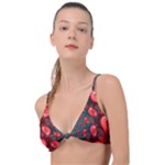 Fractal Red Spiral Abstract Art Knot Up Bikini Top
