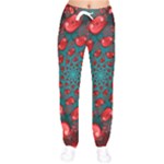 Fractal Red Spiral Abstract Art Women Velvet Drawstring Pants