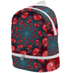 Fractal Red Spiral Abstract Art Zip Bottom Backpack