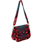 Fractal Red Spiral Abstract Art Saddle Handbag