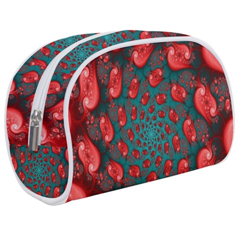 Fractal Red Spiral Abstract Art Make Up Case (Medium) from ArtsNow.com