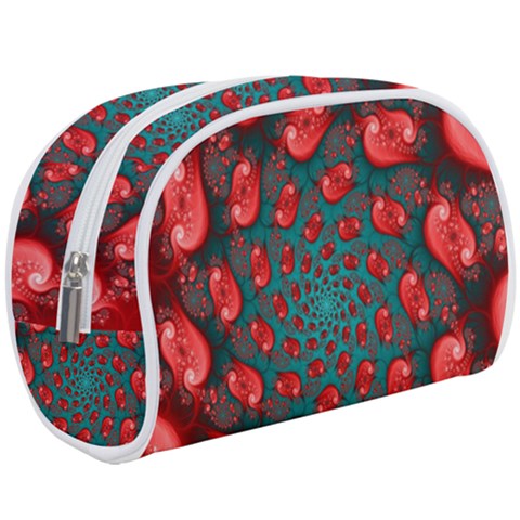 Fractal Red Spiral Abstract Art Make Up Case (Large) from ArtsNow.com