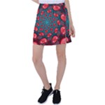 Fractal Red Spiral Abstract Art Tennis Skirt