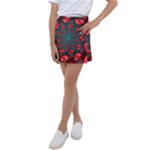 Fractal Red Spiral Abstract Art Kids  Tennis Skirt