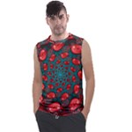 Fractal Red Spiral Abstract Art Men s Regular Tank Top