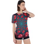 Fractal Red Spiral Abstract Art Perpetual Short Sleeve T-Shirt