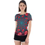 Fractal Red Spiral Abstract Art Back Cut Out Sport T-Shirt